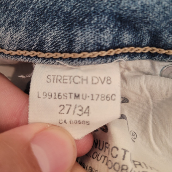 Silver Bootcut Jeans Womens 27 Stretch DV8 Light Blue Wash Mid Rise Belt Denim - Picture 11 of 12